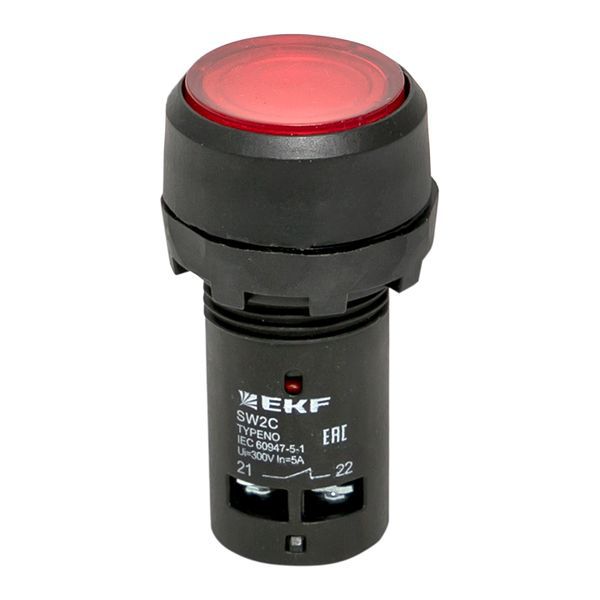 Кнопка SW2C-10D с подсветкой красн. NC 230В PROxima EKF sw2c-md-r-nc