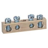 Шина NO-122-12 PEN "земля-ноль" 6х9мм 4/1 с креплениями по центру латунь ЭРА Б0047226