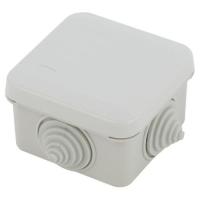 Коробка распаячная KORz-70-70-40-4gv открытой установки 70х70х40мм защелк. крышка 4 вставл. сальника IP55 Эра Б0055758