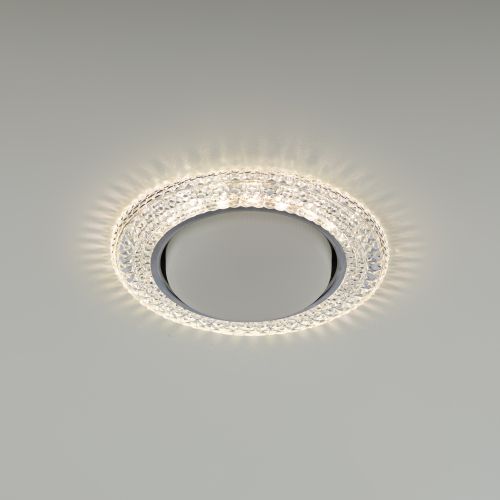 Светильник точечный DK LD26 SL/WH GX53 декор со светодиод. подсветкой прозр. ЭРА Б0029638