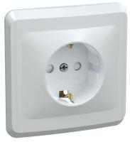 Розетка 1-м СП Вега РСш10-3-ВБ с заземл. контактом и защ. штор 16А бел. GENERICA ERV14-K01-16-DM