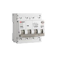 Выключатель автоматический дифференциального тока 4п (3P+N) C 63А 30мА тип AC 6кА АВДТ-63N электронный PROxima EKF D63N46E63C30