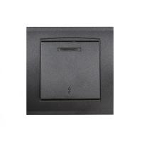 Переключатель проходной 1-кл. СП Бриллиант 10А IP20 с подсветкой в сборе графит Universal 7947380