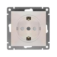 Розетка 1-м СП Афина 16А IP20 с заземл. защ. шторки механизм жемчуж. Universal A0049-OBr