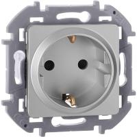 Розетка 1-м СП Inspiria 16А IP20 250В 2P+E защ. шторки немецк. стандарт механизм алюм. IEK 673732