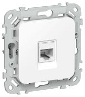 Розетка компьютерная СП FLITE РК6-1-0-ФлБ RJ45 кат.6 UTP механизм бел. IEK FI-K12-2-K01