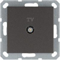 Розетка телевизионная проходная TV Ф9.5мм механизм мокко Jasmart G6002Z