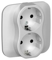 Розетка 2-м СП FLITE РС12-1-А-ФлА 16А с заземл. без защ. шторок безвинтовое крепление в сборе механизм алюм. IEK FI-R21A-16-1-K47