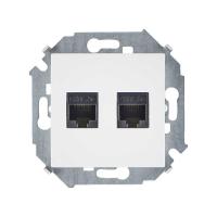 Розетка компьютерная 2-м Simon 15 RJ45 кат.5E AMP механизм бел. Simon 1591552-030