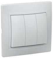 Выключатель 3-кл. СП Кварта 10А IP20 ВС10-3-0-КБ бел. GENERICA EVK30-K01-10-DM