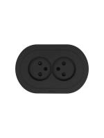 Розетка 2-м СП OSEN без заземл. ПБТ круглая механизм черн. бархат LEZARD 744-4200-128B