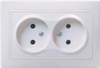 Розетка 2-м СП Кварта 10А IP20 без заземл. без защ. шторок бел. GENERICA ERK23-K01-10-DM
