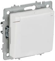 Розетка BRITE РСбш10-3-44-БрАБ 16А IP44 с заземл. защ. шторки с крышкой механизм арктич. бел. IEK BR-R16-16-44-K91