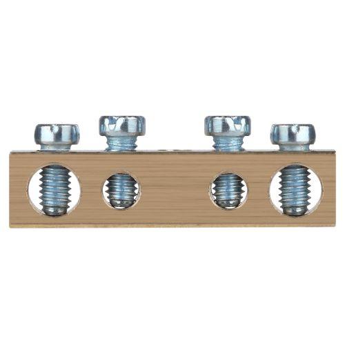 Шина NO-122-12 PEN "земля-ноль" 6х9мм 4/1 с креплениями по центру латунь ЭРА Б0047226