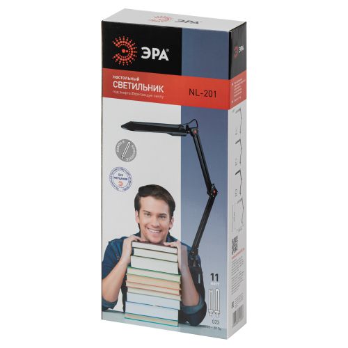 Светильник NL-201-G23-11W-BK настол. черн. ЭРА C0041456