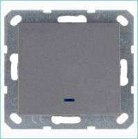 Выключатель 1-кл. 10А IP20 с подсветкой механизм алюм. Jasmart G3011NS