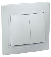 Выключатель 2-кл. СП Кварта 10А IP20 ВС10-2-0-КБ бел. GENERICA EVK20-K01-10-DM
