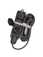 Удлинитель на каучуковой колодке 3х5м 16А IP44 250В 4кВт каучук КГ 3х2.5 черн. УХз16 Россия КОСМОС YKsm5m-3g(16A)KG-B