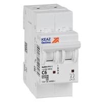 Выключатель автоматический модульный 2п C 6А 4.5кА OptiDin BM63-2C6-4.5-УХЛ3 КЭАЗ 326801