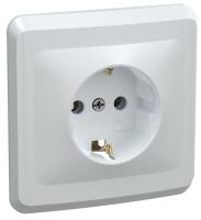 Розетка 1-м СП Вега РС10-3-ВБ с заземл. контактом без защ. штор 16А бел. GENERICA ERV11-K01-16-DM