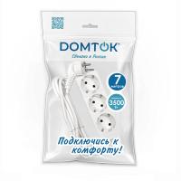 Удлинитель 3х7м с заземл. 16А IP20 3.5кВт ПВС 3х1 бел. DOMTOK 2393