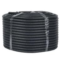 Труба гофрированная d16мм с протяжкой безгалоген. трудногорючая (FRHF) черн. (уп.100м) Plast EKF FRHF-16