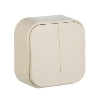 Переключатель проходной 2-кл. ОП Quteo 10А IP20 250В сл. кость IEK 782236