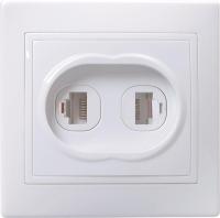 Розетка компьютерная + телефонная 2-м СП Кварта РК/Т12-КБ IP20 бел. GENERICA EIK10-K01-DM