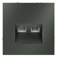 Розетка компьютерная 2-м СП S70 RJ45 + RJ45 кат.6 механизм титан Voltum VLS060206