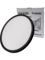Светильник светодиодный SLIM BLACK 38Вт 4500К IP40 2650лм 230В 400х25мм КОСМОС KSlim38w_B4500K