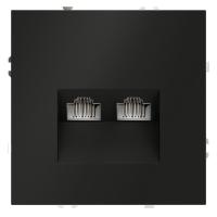 Розетка компьютерная 2-м СП S70 RJ45 + RJ45 кат.6 механизм черн. матов. Voltum VLS060208