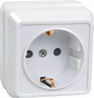 Розетка 1-м ОП Октава РС20-3-ОБ 16А IP20 с заземл. бел. GENERICA ERO11-K01-16-DC