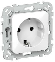 Розетка СП FLITE РС11-0-ФлБ 16А с заземл. без защ. шторок механизм бел. IEK FI-R11-16-K01