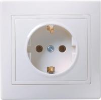 Розетка 1-м СП Кварта РС10-3-КБ 16А IP20 с заземл. без защ. шторок бел. GENERICA ERK14-K01-16-DM