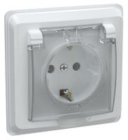 Розетка 1-м СП Вега РСбш10-3-ВБ 16А IP44 с заземл. защ. шторки с крышкой бел. GENERICA ERV16-K01-16-DM