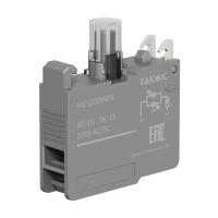 Блок контактный с клеммными зажимами под винт со светодиодом на 220В бел. DKC MC-L220WPS