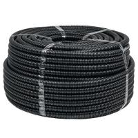 Труба гофрированная d20мм с протяжкой безгалоген. трудногорючая (FRHF) черн. (уп.100м) Plast EKF FRHF-20