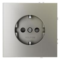 Розетка 1-м СП S70 16А с заземл. защ. шторки механизм шелк Voltum VLS040204