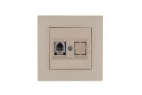 Розетка компьютерная CAT 5+гнездо Karea RIZZ крем Makel 88010035