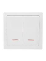 Выключатель 2-кл. ОП LETO с индикацией бел. LEZARD 752-0200-112