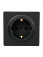 Розетка 1-м ОП LETO с заземл. ПБТ черн. бархат LEZARD 752-4200-122B