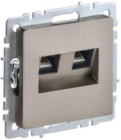 Розетка компьютерная двойн. СП RJ45 кат.5E BRITE РК10-2-БрШ механизм шампань IEK BR-K20-1-K37