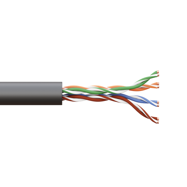 Кабель витая пара U/UTP кат.5E 4 пары 24 AWG solid внешн. LDPE черн. (м) TERACOM PRO EKF TRP-5EUTP-04PE-BK-OUT3