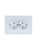 Розетка 2-мест. с/з СП ZIMA IP20 16А ПБТ безвинт. зажим бел. LEZARD 704-0200-127BQC