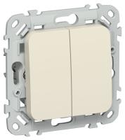 Выключатель 2-кл. СП FLITE ВС12-1-0-ФлСл 10А механизм сливочный IEK FI-V20-0-10-1-K86