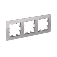 Рамка 3-м AtlasDesign Air алюм./дым. черн. SE ATN220303