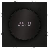 Терморегулятор электронный S70 с индикацией и датчиком для теплого пола механизм черн. матов. Voltum VLS070108