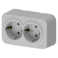 Розетка 2-м СП ARIA 16А IP20 с заземл. сер. ARVIA 25 22 1000 907