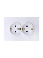 Розетка 2-м СП OSEN с заземл. ПБТ механизм бел. LEZARD 743-0200-127B