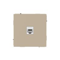Розетка компьютерная 1-м KANT RJ45 кат.6A без шторки ванильн. марципан DKC 7015673